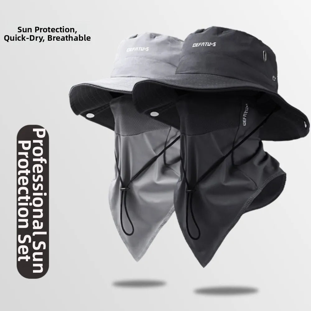 Breathable Fisherman Hat with Detachable Face Mask