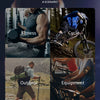 Collage von Menschen, die Fitnessaktivitäten wie Gewichtheben, Radfahren und Outdoor-Sport betreiben.