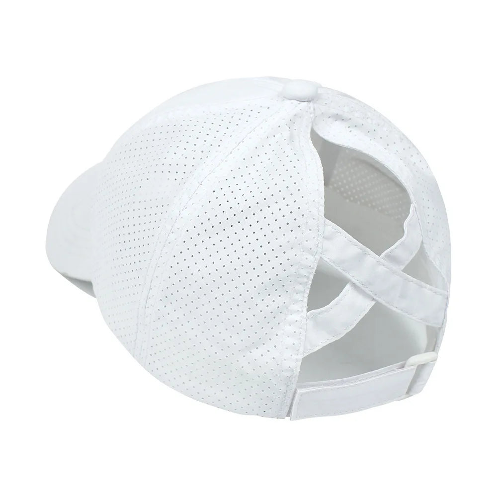 Women's Quick-Dry Mesh Baseball Cap with Ponytail Opening