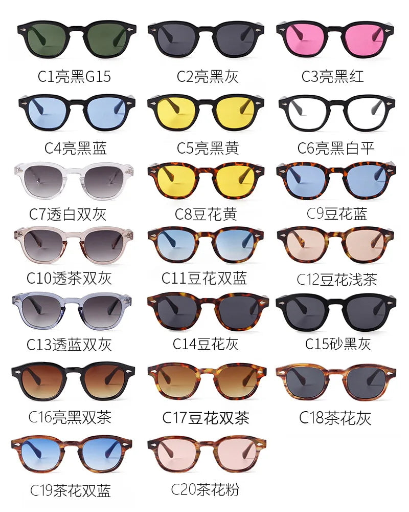 Retro Round Sunglasses with UV400 Protection