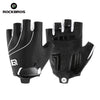 A pair of black breathable cycling gloves designed for mountain biking riding.
