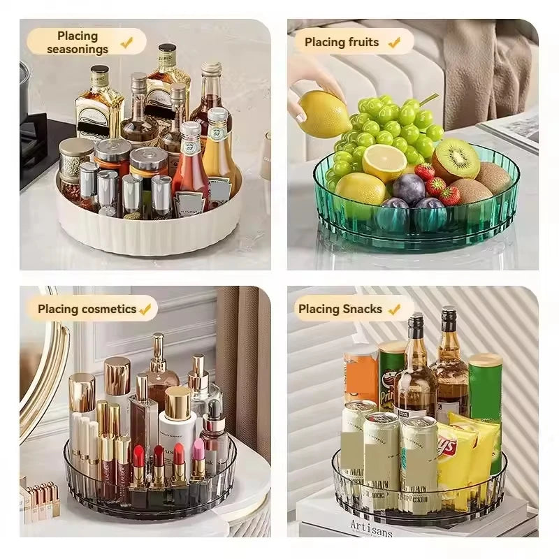 360° Rotating Acrylic Turntable Organizer for Spices, Condiments & More