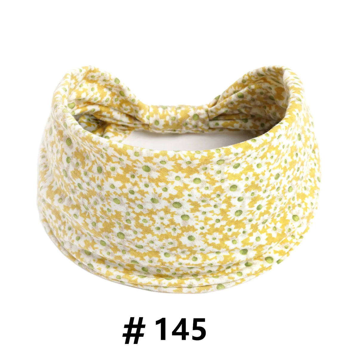 Bandeau en coton stretch à motif floral jaune pour yoga et sport