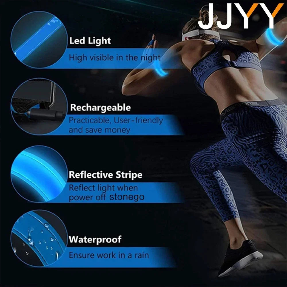 USB Rechargeable LED Safety Armband for Night Running and Cycling
