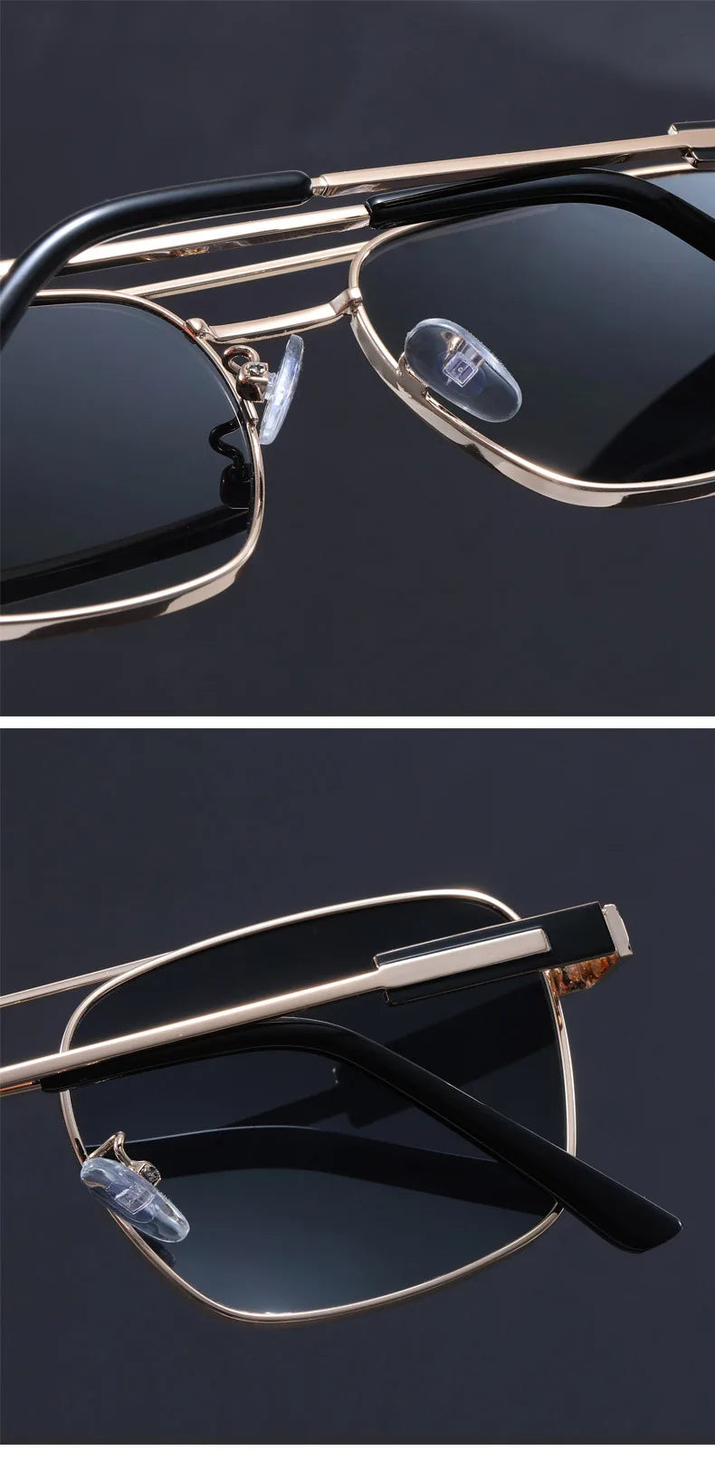 Square Metal Sunglasses with UV400 Protection