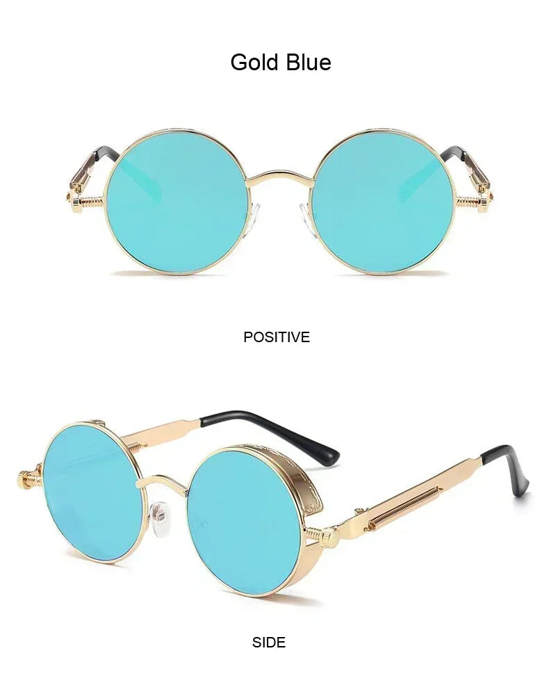 Retro Round Metal Sunglasses with UV400 Protection