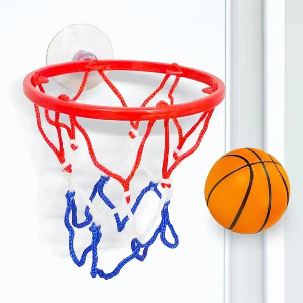 Mini Basketball Hoop Set with Suction Cup Mount for Kids