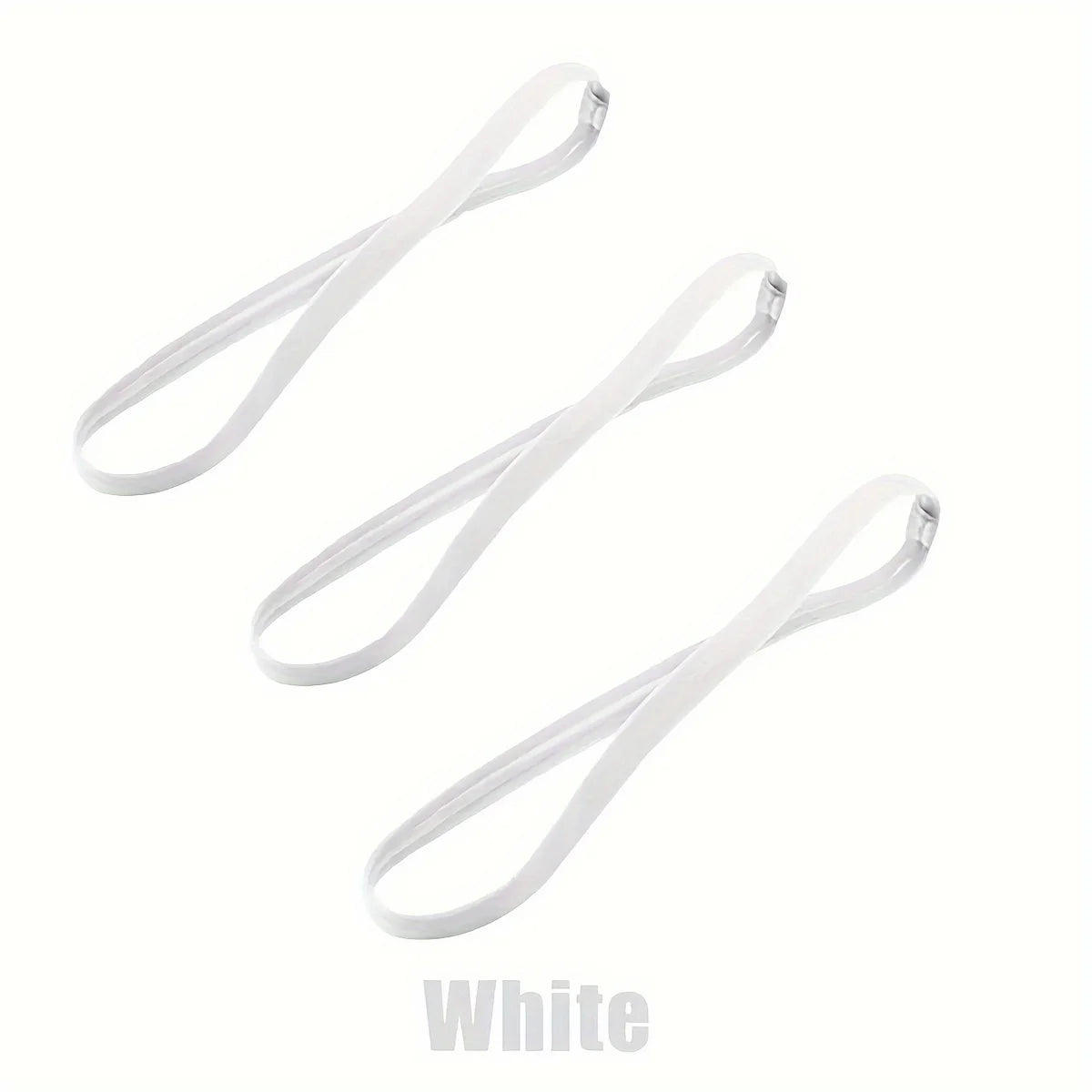 White multifunctional sweat-absorbing sports hair ties shown against a white background.