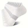 A pair of white performance compression ankle socks folded and displayed on a white background.