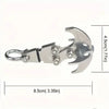 Stainless steel folding grappling hook with a curved hook and a loop, shown against a white background.