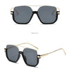 Black golden double beam sunglasses shown from the front and side views.