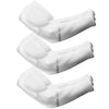 White unisex sun protection arm sleeves shown in a stacked arrangement.