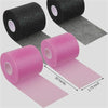 Rolls of pink and black protective foam athletic tape wrap shown in various angles