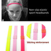 Nahaufnahme rutschfester elastischer Sport-Headbänder mit Näherungsverstärkung in Neon-Gelb und Pink.
