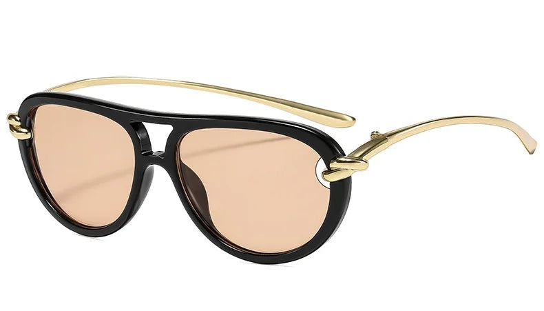 Elegant Knot Double Beam Pilot Sunglasses