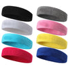 A multi-pack of colored sports headbands in black, gray, white, pink, yellow, and red.