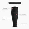 Black sports shin guard designed with non-slip features, moisture-wicking fabric, and muscle cramp prevention.