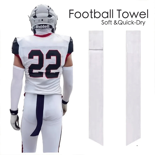 A white football towel with the number 22 is displayed next to its folded form.