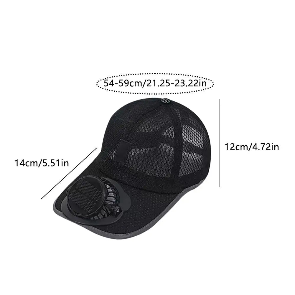 Solar & USB Powered Cooling Fan Hat