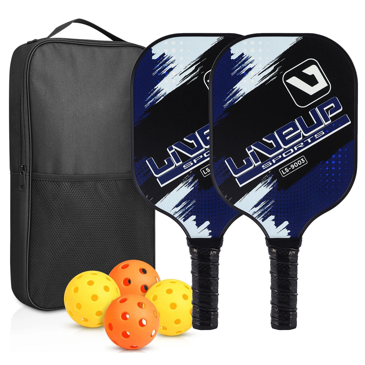 2-Piece Fiberglass Pickleball Paddle Set with 4 Balls for Beginners