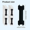 Black hypoallergenic nasal strips shown next to their packaging and dimensions.