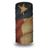 A rolled fabric tube resembling the American flag design with stars and stripes.