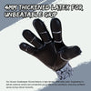 Black goalkeeper gloves featuring 4mm thickened latex palm for an unbeatable grip.