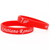 Rotes Silikon-Armband, Sportarmband mit dem Namen Cristiano Ronaldo eingraviert