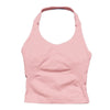 A light pink seamless performance yoga and gym tank top shown from the front.