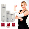 A woman demonstrates a white reusable elastic compression bandage for sports and first aid, highlighting its breathable dual 