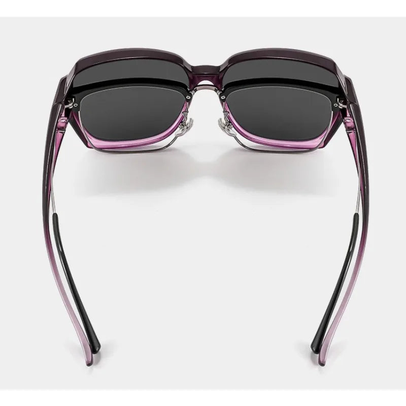 Vintage Oversized UV400 Sunglasses with Fit-Over Design