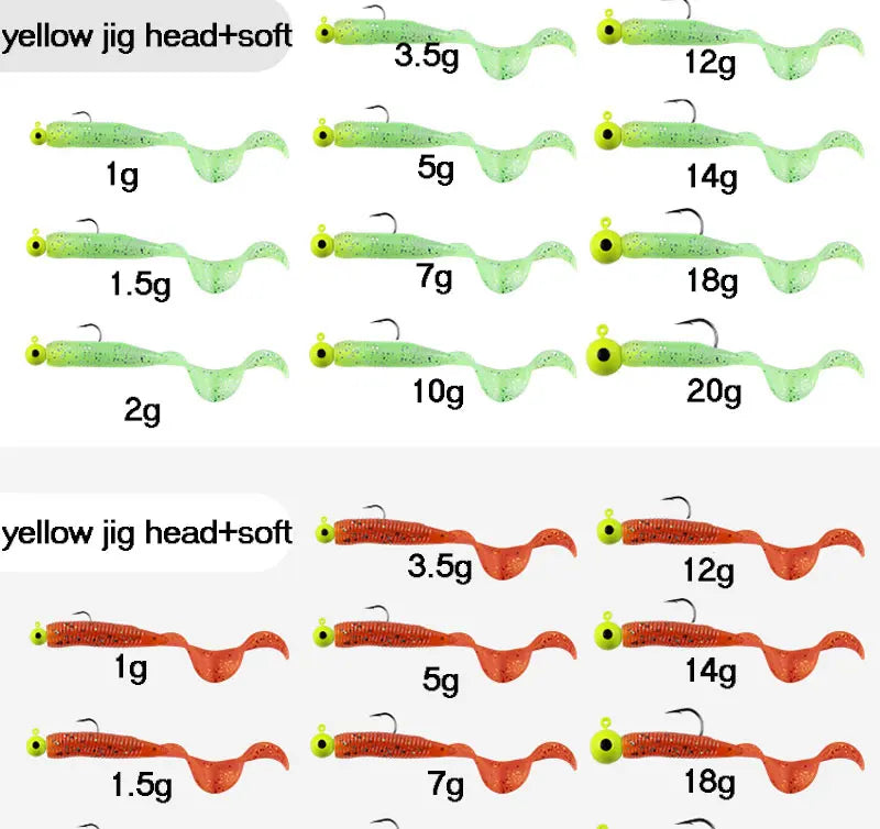 Colorful Fishing Jig Head Hooks with Soft Lure Compatibility