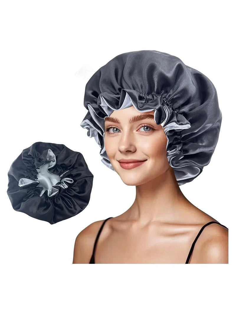Reversible Satin Sleep Cap with Adjustable Fit