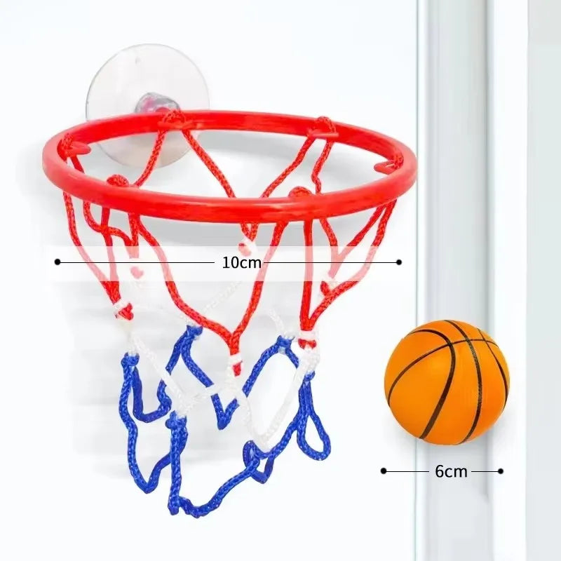 Mini Basketball Hoop Set with Suction Cup Mount for Kids