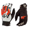 Gants de motocross noir et blanc avec accents orange et logo blanc