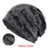 Vintage Letter Print Beanie Hat with Fleece Lining