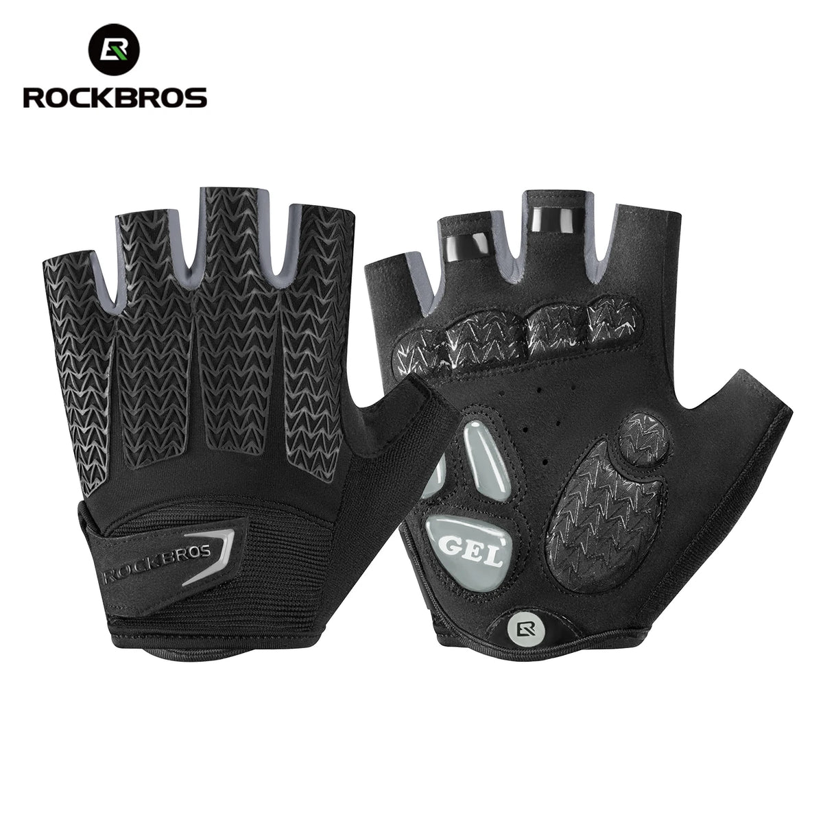A pair of black breathable cycling gloves designed for mountain biking riding.