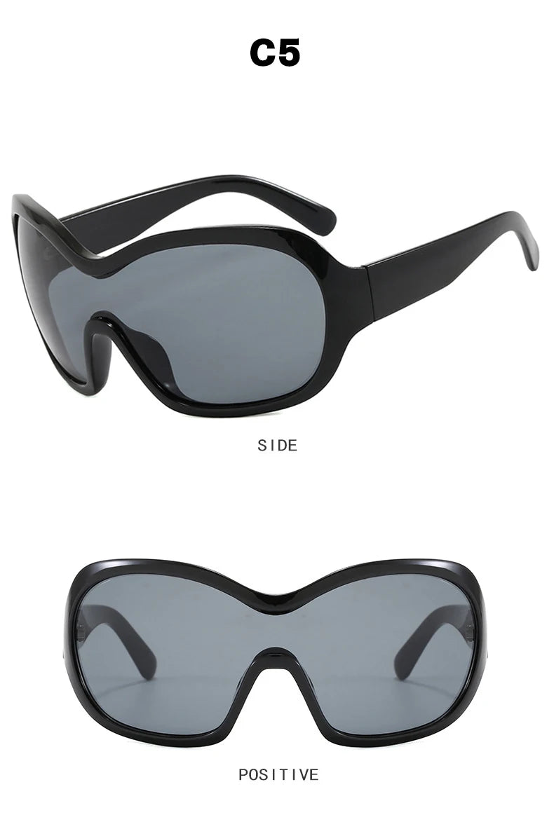 Oversized Pilot Sunglasses with Gradient Lenses