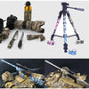 Sport camouflage elastic bandage wraps for joint support shown with a tripod and various medical supplies.
