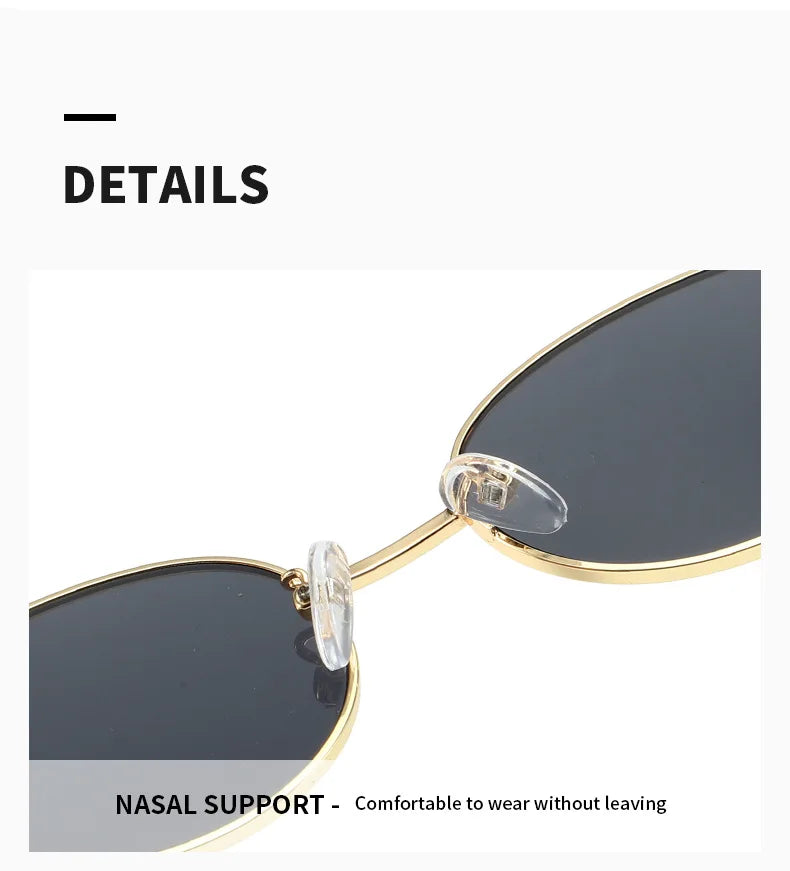 Retro Oval Metal Sunglasses with UV400 Protection