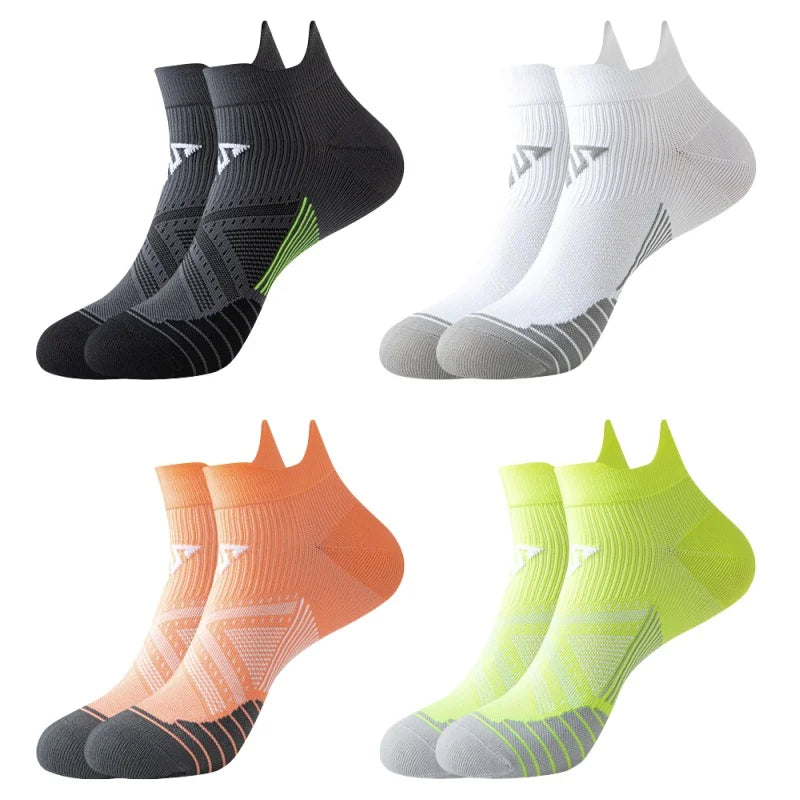 Mehrfachpack compressionsportsocken für Herren und Damen in Schwarz, Weiß, Orange und Limettengrün