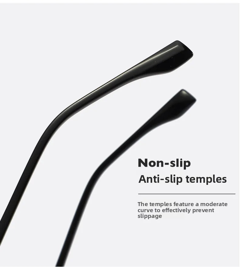 Vintage Half-Frame Sunglasses with UV400 Protection