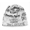 Vintage Letter Print Beanie Hat with Fleece Lining