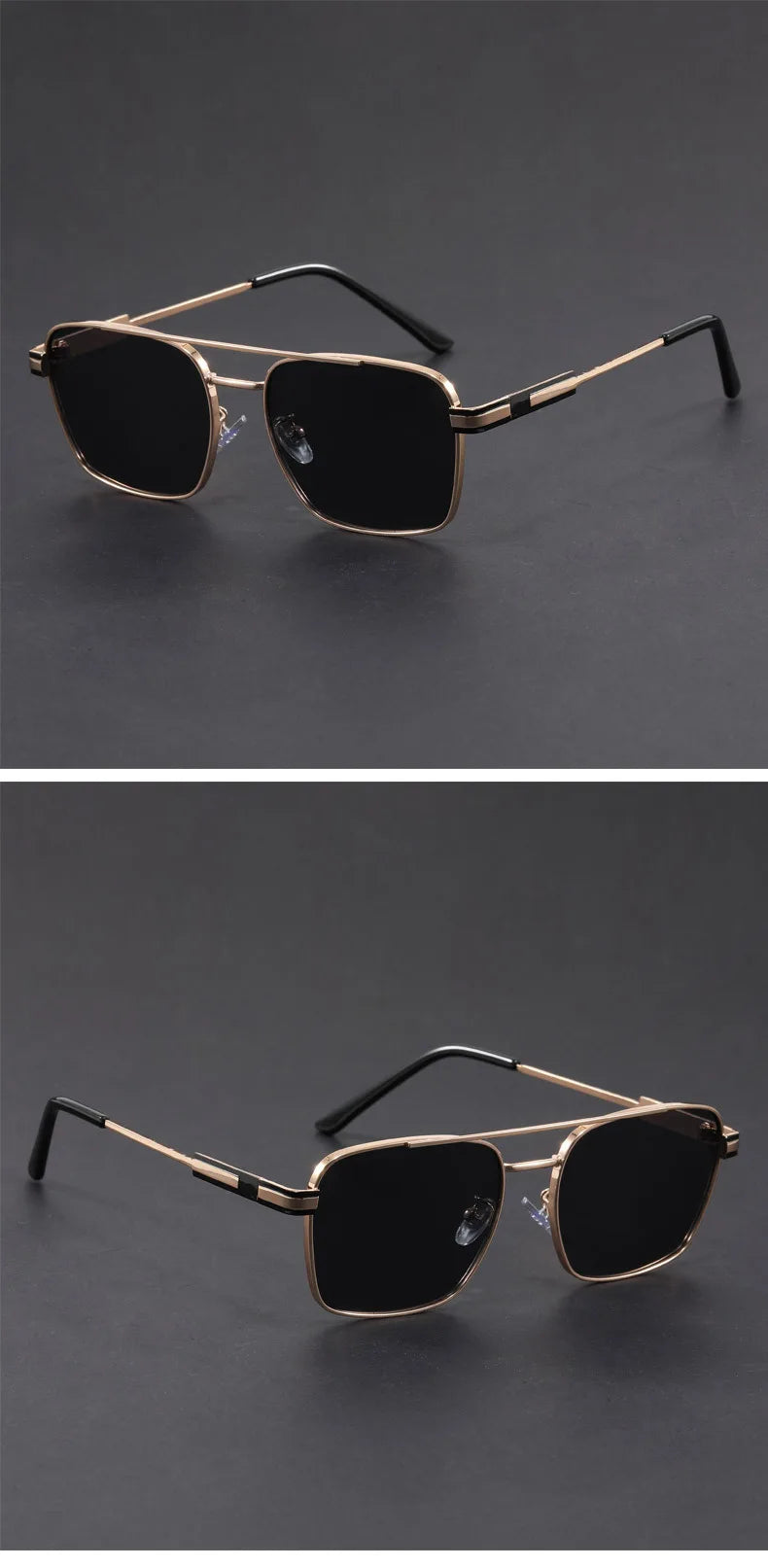 Square Metal Sunglasses with UV400 Protection
