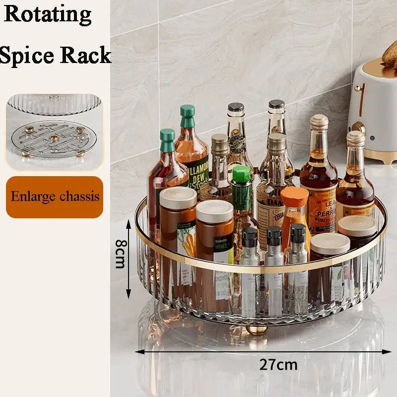 360° Rotating Acrylic Turntable Organizer for Spices, Condiments & More