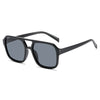Schwarze Vintage-Sonnenbrille, quadratisch, mit Anti-Glare und dünnen Metallgliedern