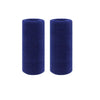 A pair of dark blue dual sports wristbands for sweat absorption.