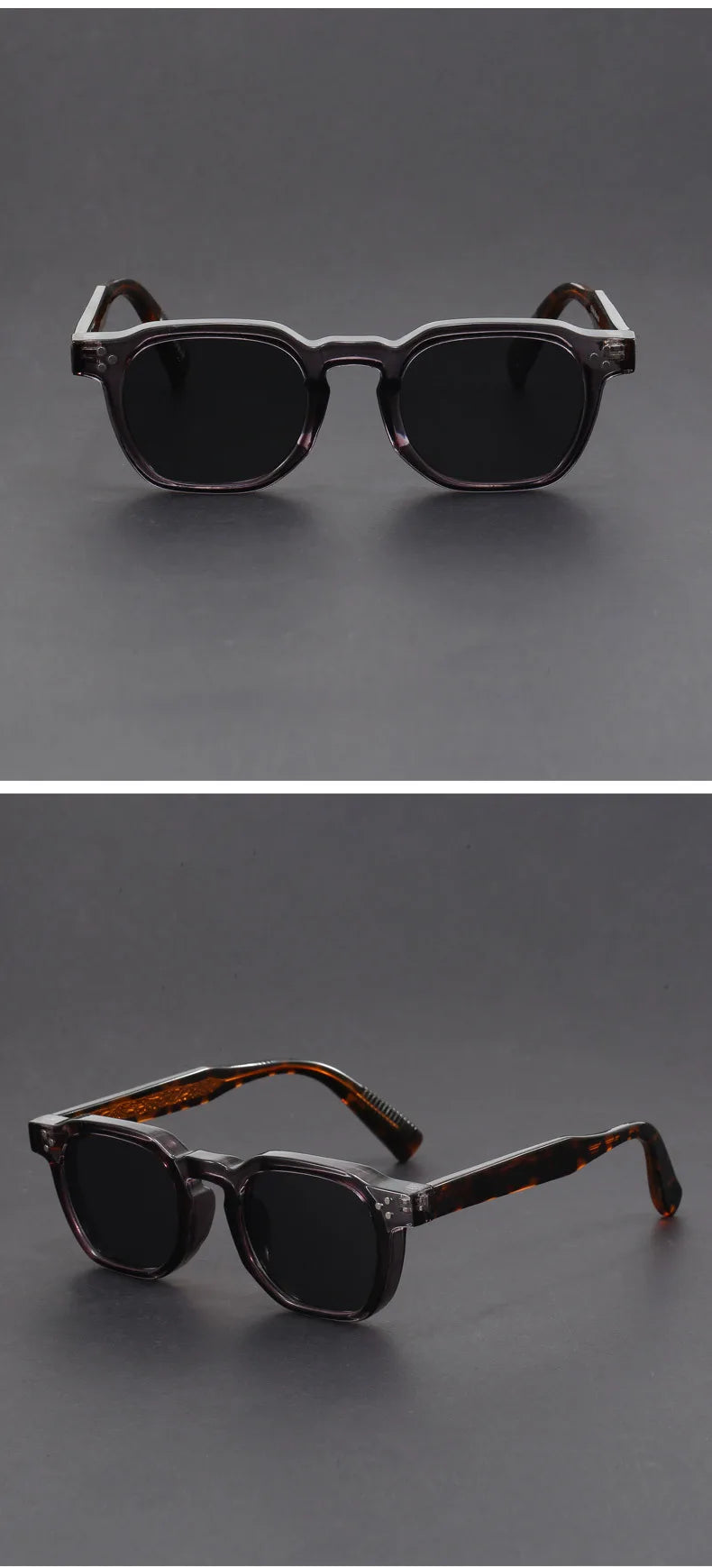 Retro Tortoiseshell Acetate Square Sunglasses