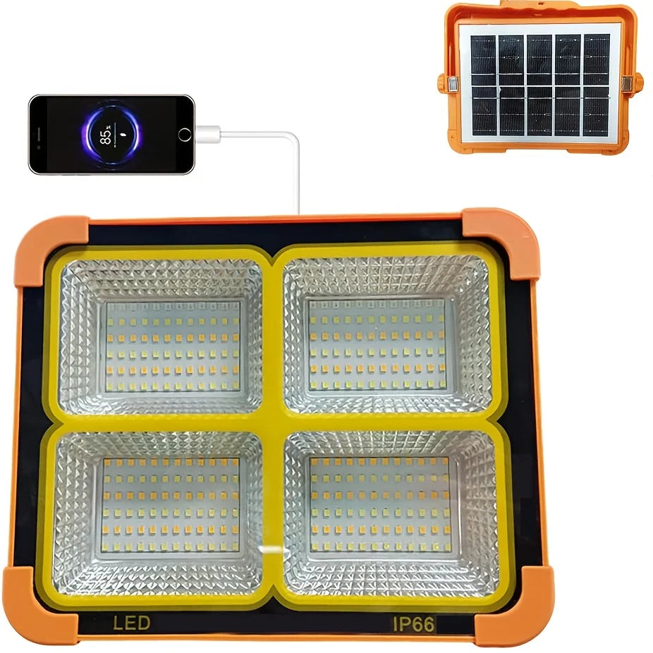 Solar Powered LED Work Light with Hanging Hook for Outdoor Use