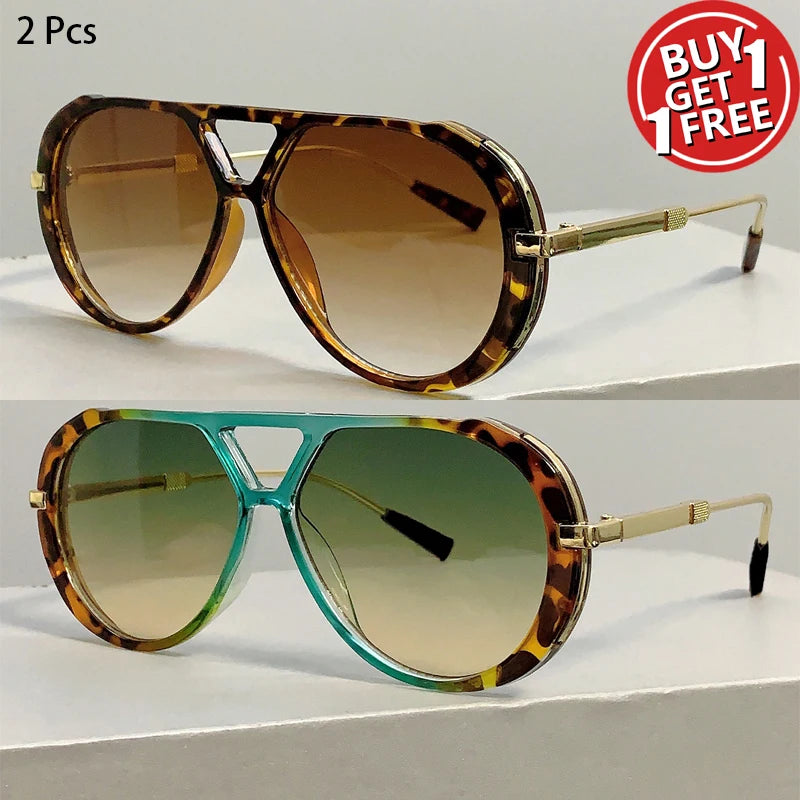 Vintage Pilot Sunglasses with Gradient Lenses